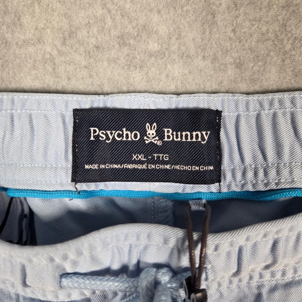 Psycho Bunny NEW Mens XXL Willis Stretch Tencel Shorts Windsurfer Blue Preppy